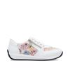 Rieker Laced Trainer With Side Zip - White Combi
